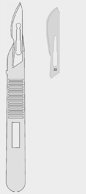 Скальпель одноразовий стерильний фігура 22, 10 шт./пак.Бренд: Zepf (Зепф).